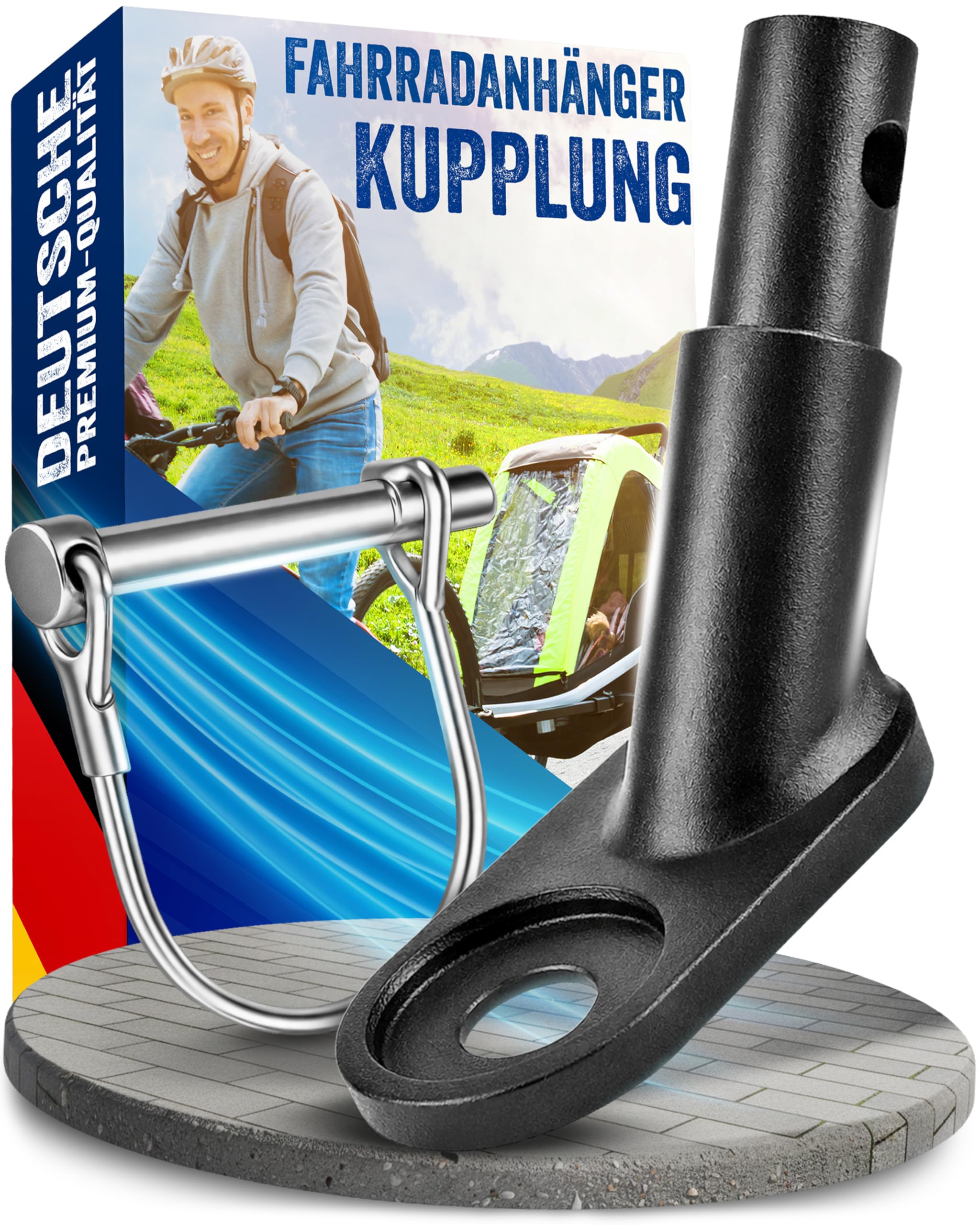 Fahrrad Anhängerkupplung - Universal Adapter für E-Bike & Fahrrad - Kompatibel mit Thule, Qeridoo, Croozer, Hamax - Anhängerkupplung Fahrrad Zubehör Angebot bei HelloDeals