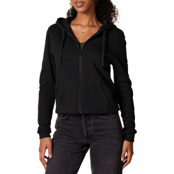 Amazon Essentials Damen Fleece-Hoodie mit durchgehendem Reißverschluss (in Übergröße erhältlich) L Schwarz Angebot bei HelloDeals