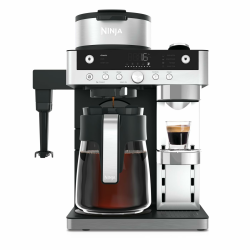 Ninja Prestige 2-in-1 Filterkaffee- und Kapselmaschine mit integriertem Milchaufschäumer, für Latte, Eiskaffee und Flat White, Schwarz CFN802EU Angebot bei HelloDeals