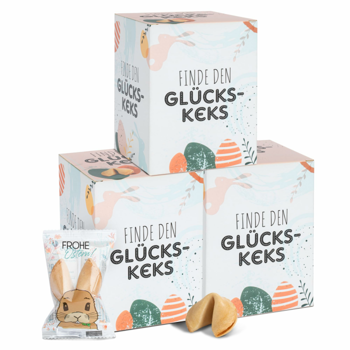FOOD crew 36x Glückskekse Ostern - Ostersüßigkeiten - Glückskeks Einzeln Verpackt - Glückskekse mit Sprüchen Deutsch - Ostergeschenke - Vegane Süßigkeiten - Ostern Mitgebsel - Ostern Geschenke Kinder Angebot bei HelloDeals