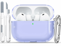 RFUNGUANGO Compatible with AirPods Pro 3 Hülle (2025) with Cleaning Kit & Keyring, Transparent TPU Case Cover for Apple Air Pod Pro 3rd, Lila AirPods Pro3 Case AA-Lila Angebot bei HelloDeals