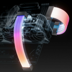 AsiaHorse ARGB PSU Kabelabdeckungskit, Aurora RGB Stromverlängerungskabelabdeckungskit für Motherboard und GPU PC Kabel, 5V 3Pin ARGB SYNC, Passend für 12+4-Pin/8-Pin/24-Pin-Kabel Aurora-CO-BL Schwarz Angebot bei HelloDeals