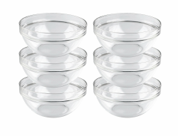 Luminarc, Serie Empilable, Schüssel 17 cm, im 6-er Set, stapelbare Obstschalen, Glasschüsseln in zeitlosem Design Angebot bei HelloDeals