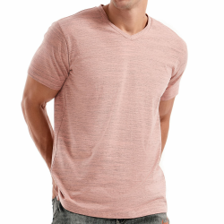 Herren T-Shirt Basic T-Shirt mit V-Ausschnitt（V2） V01 Rosa XXL Angebot bei HelloDeals