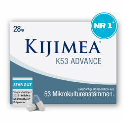 Kijimea® K53 Advance – Darmbakterien Kapseln hochdosiert | 53 Bakterienstämme aus der Darmflora | mit Biotin & Niacin | >500 Milliarden KBE je Packung | laktosefrei | glutenfrei - 28 Kapseln 28 Stück (1er Pack) Angebot bei HelloDeals