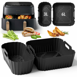 Silikonform Heißluftfritteuse Zubehör für Philips Dual Basket Airfryer 3000-5000 serie 9L(6L/3L), Airfryer Silikonform Zubehör für Cookwise Dual Zone 9L(3L/6L) Silikonform für 9l Dual Basket Angebot bei HelloDeals