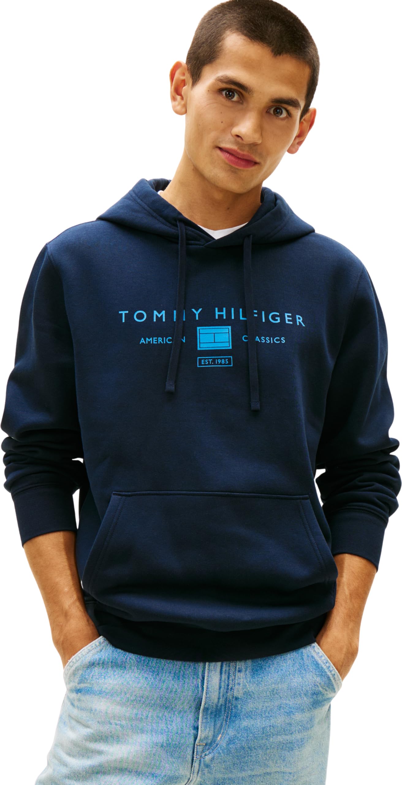 Tommy Hilfiger Herren Kapuzenpullover M Blue (Desert Sky) Angebot bei HelloDeals