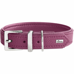 HUNTER Hundehalsband Sofia, Farbe: Himbeer, Kunstleder in Rindnappa-Optik, pflegeleicht, Brilliant gefärbt, weich gepolstert, reißfest, Made in Germany, Größe 40 40 himbeer Angebot bei HelloDeals