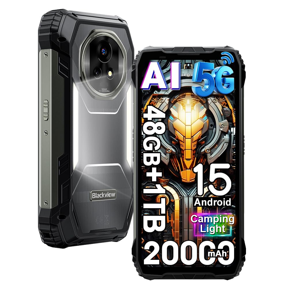 Blackview XPLORE 2 (48GB+1TB) 5G Outdoor Handy ohne Vertrag Android 15, Dimensity 8300 4nm, 6,73" FHD+ Baustellenhandy, 2*2W Lautsprecher, 50MP+50MP, 20000mAh Outdoor Smartphone IP68/IP69K,NFC/GPS/OTG Angebot bei HelloDeals