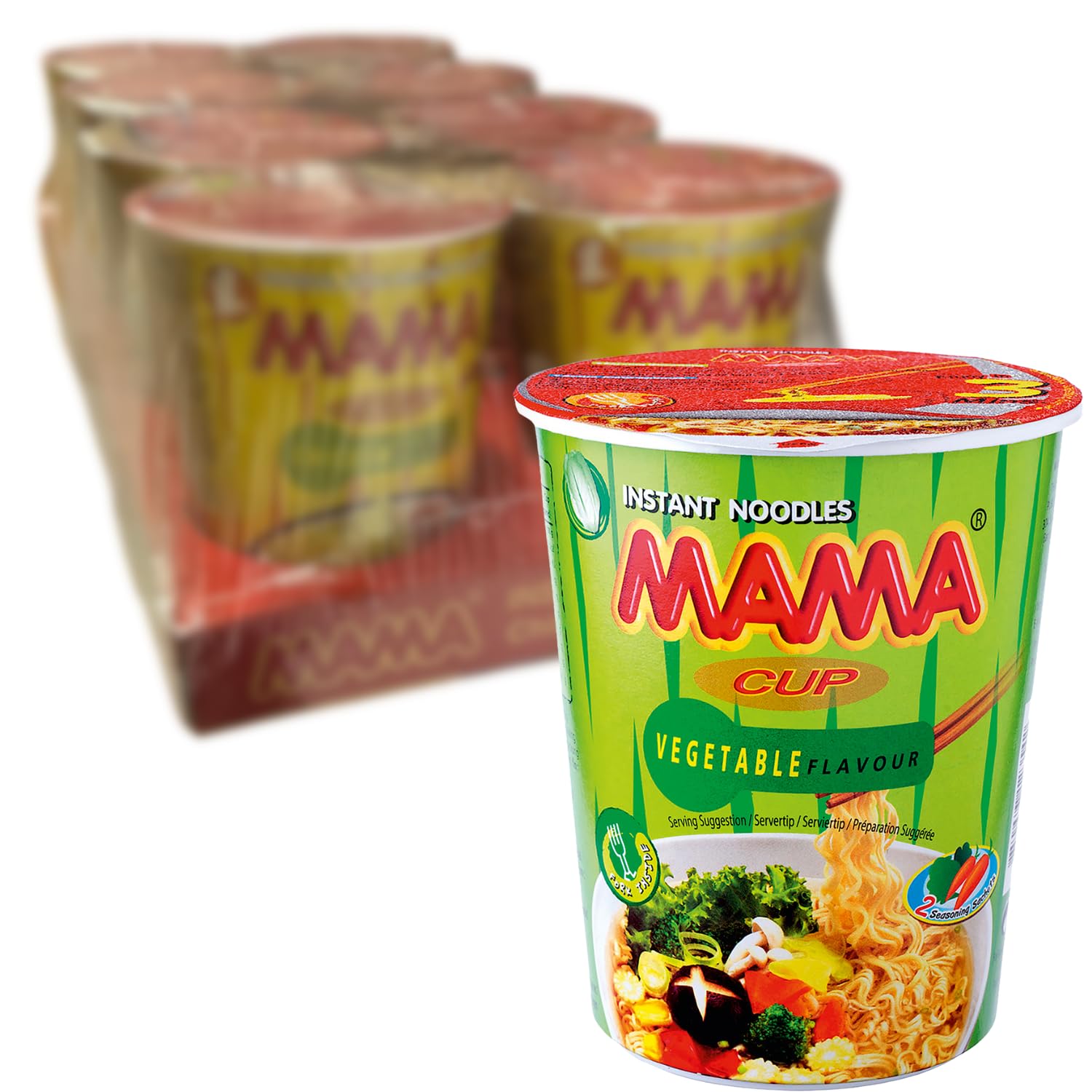 MAMA - Instantnudeln Gemüse Becher - Multipack (8 X 70 G) Angebot bei HelloDeals