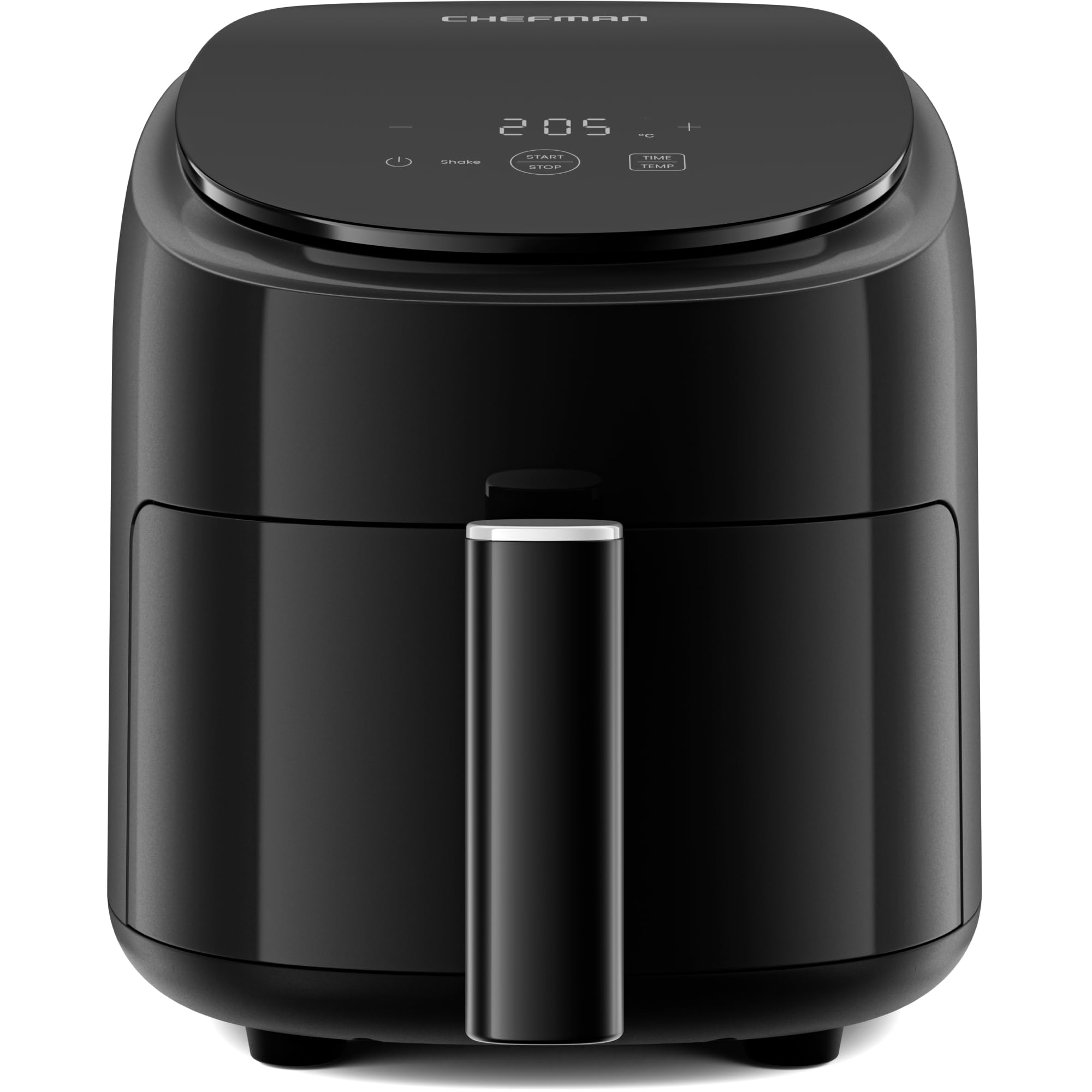 Chefman 2L Mini-Heissluftfritteuse – Kompakter und platzsparender Airfryer, Antihaftkorb, Zubereitung von Mahlzeiten in wenigen Minuten, digitale Zeitschaltuhr und Schüttelanzeige – Schwarz Schwarz De Angebot bei HelloDeals