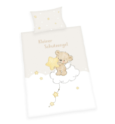 Herding Kleiner Schutzengel Bettwäsche-Set, MADE IN GREEN by OEKO TEX, Kopfkissenbezug ca. 40 x 60 cm, Bettbezug ca. 135 x 100 cm, Mit Knopfverschluss, 100% Baumwolle/Flanell Renforcé Angebot bei HelloDeals