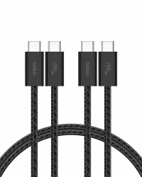 Belkin 2er-Pack geflochtenes USB-C auf USB-C Ladekabel, 1,5 m, 60W, biegsames, flexibles Schnellladekabel, USB-C kabel für iPhone 17 und 16, Galaxy S25, Pixel 10, iPad Pro usw. – Schwarz Angebot bei HelloDeals