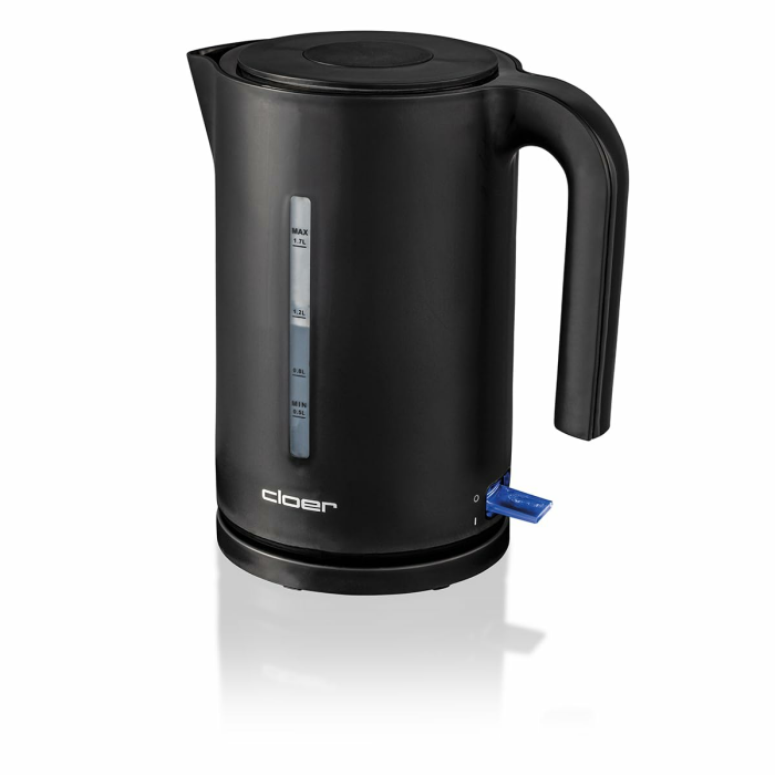 Cloer 4110 Wasserkocher, 2200 W, große Wasserstandsanzeige, Kalkfilter, Trockengeh- und Überhitzungsschutz, 1,7 Liter, schwarz Schwarz 1.7 Liter Single Angebot bei HelloDeals