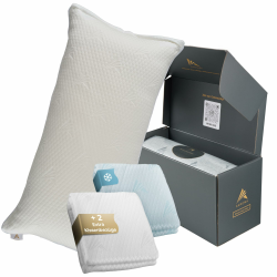 Akroma Memoryschaum Kissen 40×80cm - inkl. Wechselbezüge, ergonomisch, höhenverstellbar, für alle Schlafpositionen, atmungsaktiv, hypoallergen, Oeko-Tex Zertifiziert Original (40x80 cm) 1.0 Angebot bei HelloDeals