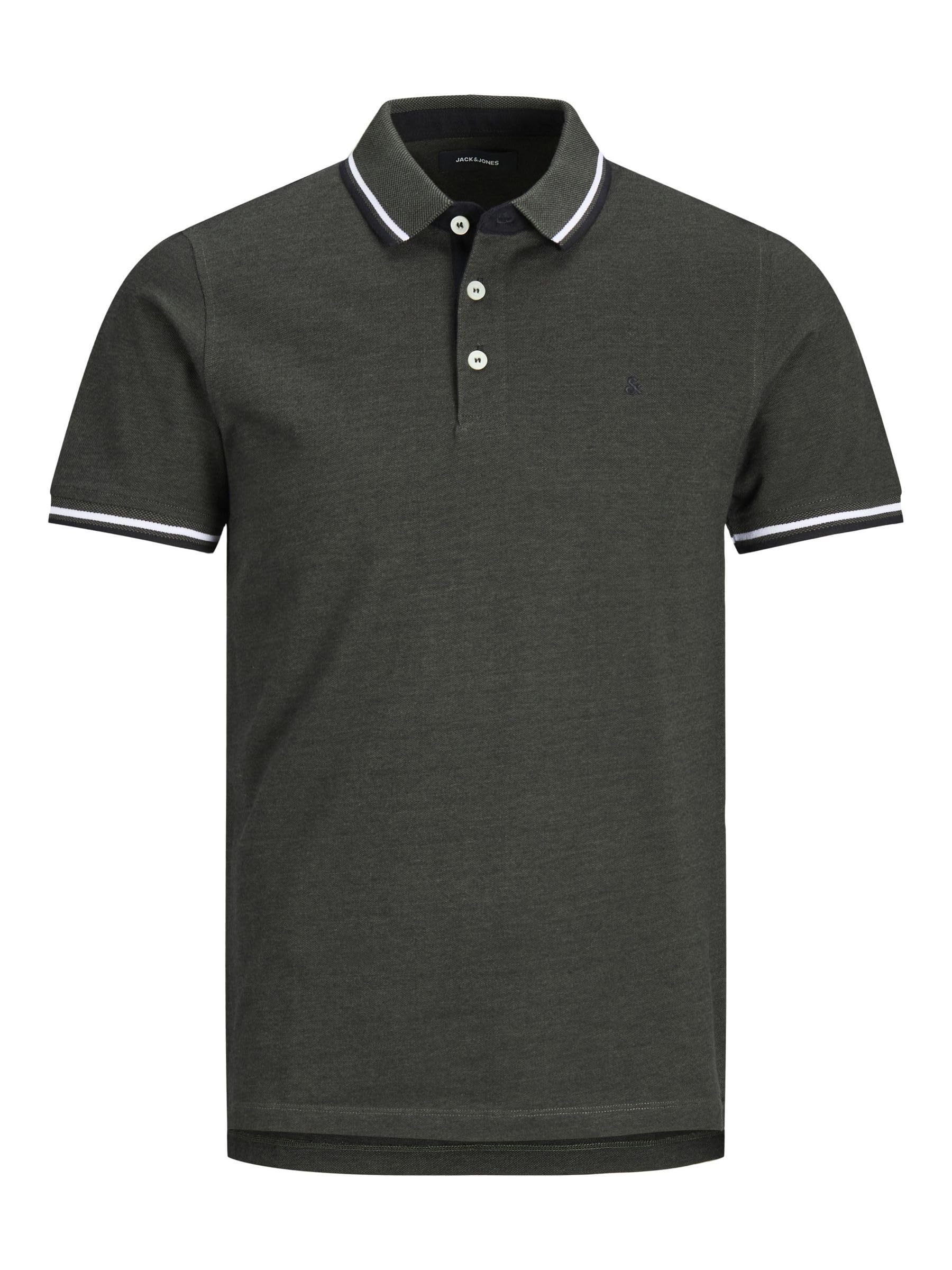 Jack & Jones Herren Jjepaulos Polo Ss Noos Polohemd (1er Pack) S Forest Night/Detail:play 1/Slim Fit Angebot bei HelloDeals