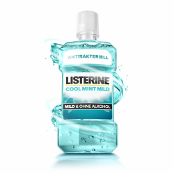 LISTERINE Cool Mint Mild 500 ml, antibakterielle Mundspülung mit ätherischen Ölen und ohne Alkohol, mildes Mundwasser bekämpft wirksam Bakterien, optimale Ergänzung zur täglichen Zahnpflege 500 ml (1er Pack) Angebot bei HelloDeals
