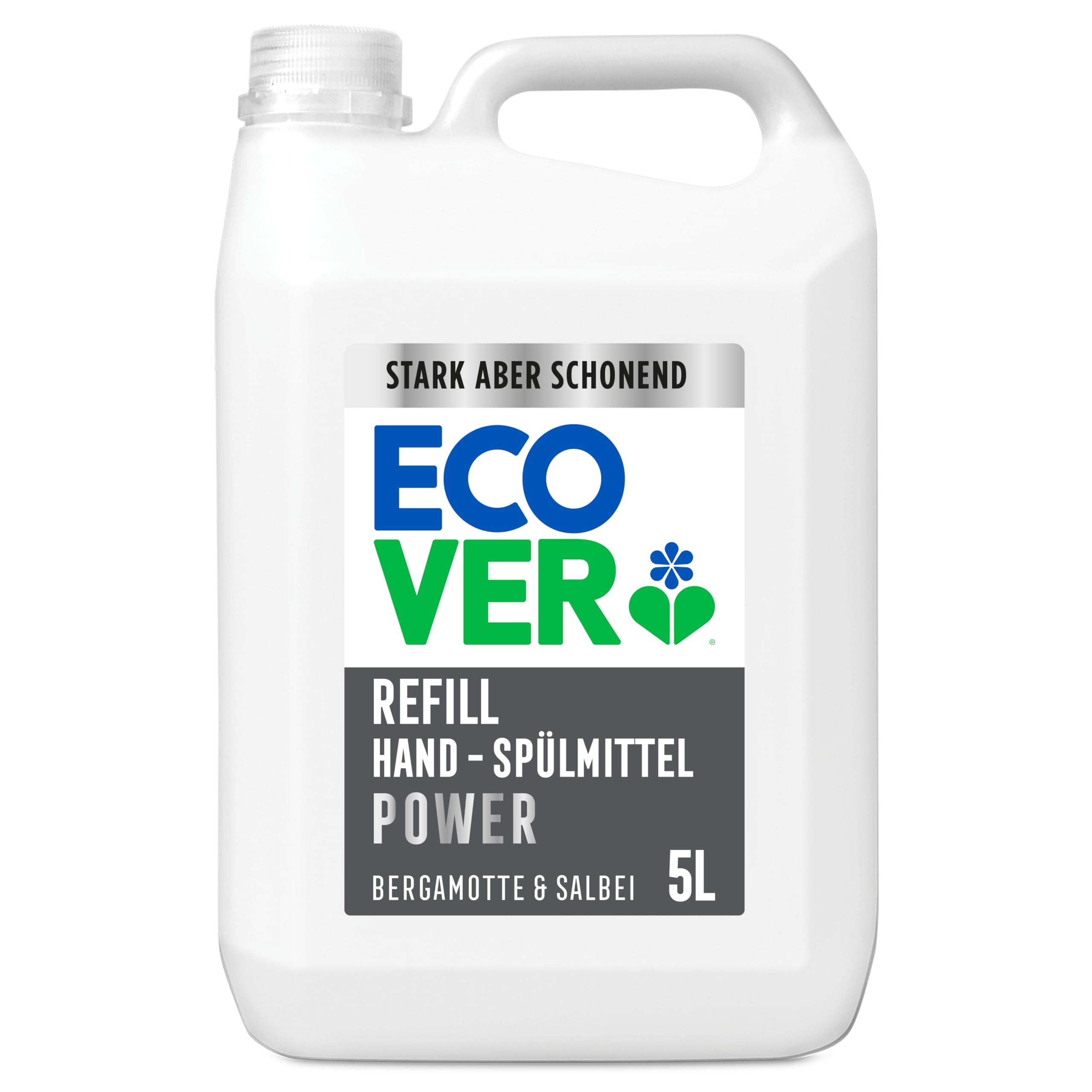 Ecover Power Hand‑Spülmittel Nachfüllpack, Geschirrspülmittel, stark gegen Fett und hartnäckigen Schmutz, frischer Bergamotte‑ und Salbei‑Duft, 1×5l Sage 5 l (1er Pack) Angebot bei HelloDeals
