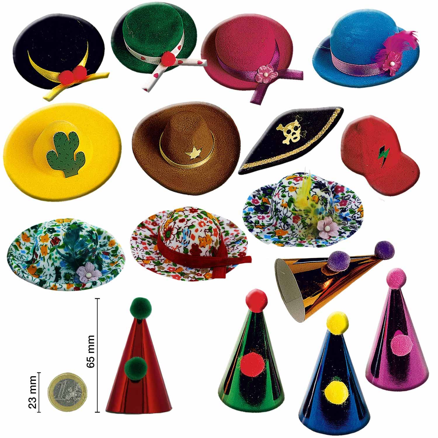 Günthart 100 Hütchen Party, Fasnacht, Karneval, Fasching, Halloween für KLEINGEBÄCK - bitte Größe beachten 65 mm Höhe, 1er Pack (100 Stück) Angebot bei HelloDeals