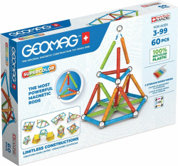 Geomag Supercolor 60 Teile Magnetisches Spielzeug für Kinder, Geschenk für Jungen und Mädchen im Alter von 5 6 7 8 9 10 11 12 13 Jahren, magnetische Konstruktionen, Kinderspielzeug Angebot bei HelloDeals