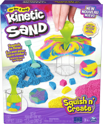 Kinetic Sand Squish N' Create Set - mit 382 g original magischem kinetischem Sand aus Schweden in drei Farben und 5 Werkzeugen für kreatives Indoor-Sandspiel, ab 7 Jahren Angebot bei HelloDeals