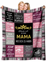 Personalisiert Kuscheldecke 150x200 cm für Mama - Geschenk von Kindern mit Dankbarkeit & Liebe für Geburtstag, Weihnachten und Mutterta Geschenk für Mama 150 x 200 cm Angebot bei HelloDeals