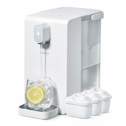 Heißwasserspender, Instant-Wasserspender, Wasserspender mit Filterung und Heizung, Enthält 3 Filterpatronen. Filtern Sie Wasser, um Kalk, Chlor, Blei und Kupfer im Leitungswasser zu reduzieren Angebot bei HelloDeals