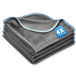 4X Fensterputztücher Carbon Tücher, 30x30cm Fenstertuch, Microfaser Putztuch, Fusselfreies Poliertuch, Reinigungstuch Carbon Lappen für Kristallklare & Streifenfreie Scheiben Angebot bei HelloDeals