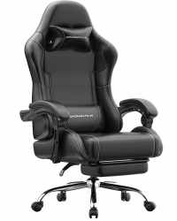 Dowinx Gaming Stuhl Bürostuhl Massage Gaming Sessel mit höhenverstellbaren Linkage-Armlehnen, ergonomischer Gamer Stuhl mit Fußstütze, gepolstert Gaming Chair 150° neigbar bis 180 kg, Schwarz Schwarz Pro Angebot bei HelloDeals