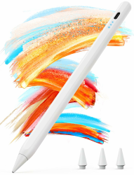 Kingone Stift für Apple iPad 2018-2026, 2X Schnellladung, kompatibel mit iPad 6~11th,Pro 11"/12.9"/13",Air 3~5th,Air 11"/13",Mini 7/6/5th, mit Magnetischer Haftung, Palm Rejection & Neigung. Weiß Angebot bei HelloDeals