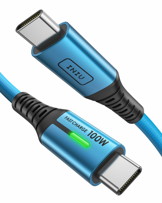 INIU USB C auf USB C Kabel, 100W [2m Blau] USB C Ladekabel, Typ C Schnellladekabel Nylon Handy Datenkabel für iPhone 17 16 Pro Max Samsung S25 S24, Pixel 10 Pro XL, iPad Air Huawei Xiaomi usw. Angebot bei HelloDeals