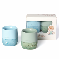 Moonkie Trinklernbecher, 2er-Pack Schnabeltasse Baby Silikon, Trinklernbecher ab 4 Monate, Kinderbecher BPA-frei, Trinkbecher Baby, Becher Kinder mit Kapazitätsmarkierungen, 2oz(Äther/Mint) Äther/Mint 2er-Pack Angebot bei HelloDeals