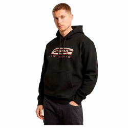 G-Star Herren Old Skool Logo Hooded Sweat Hooded Sweatshirt (1er Pack) L Schwarz (Dk Black D26347-d733-6484) Angebot bei HelloDeals