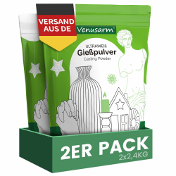 Gießpulver Weiß 4,8kg, Gießpulver wie Neuschnee, Gießmasse wie Spiegel Glatter, Beruhigende Härte Gips zum Gießen für Detailgetreue Reliefs Kunsthandwerk Ornamente Gipsformen DIY Angebot bei HelloDeals