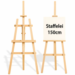 Staffelei Holz groß Leinwand Ständer 150 cm - Holzständer für Sitzplan Hochzeit Canvas Painting Staffeleien Bilderständer Easel für Kinder und Erwachsene Kiefernholz Kieferholz 150 cm Angebot bei HelloDeals