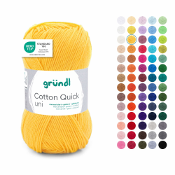 Gründl Wolle Cotton Quick uni - dünne Wolle zum Häkeln - Strickgarn - Häkelgarn - Glänzend und hautfreundlich - 100% Baumwolle - 1 Knäuel 50 g / 125 m - Nadelstärke 3-4 - Maisgelb Maisgelb 1 x 50g Angebot bei HelloDeals