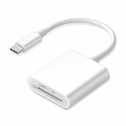 USB C SD Kartenleser, Typ C Kartenleser mit Dual Slot Speicherkartenleser, Trail Kamera Viewer, USBC auf SD-Karte OTG-Adapter für iPhone 15 16/iPad/MacBook/Mac und weitere Typ-C-Geräte, Plug-and-Play Angebot bei HelloDeals