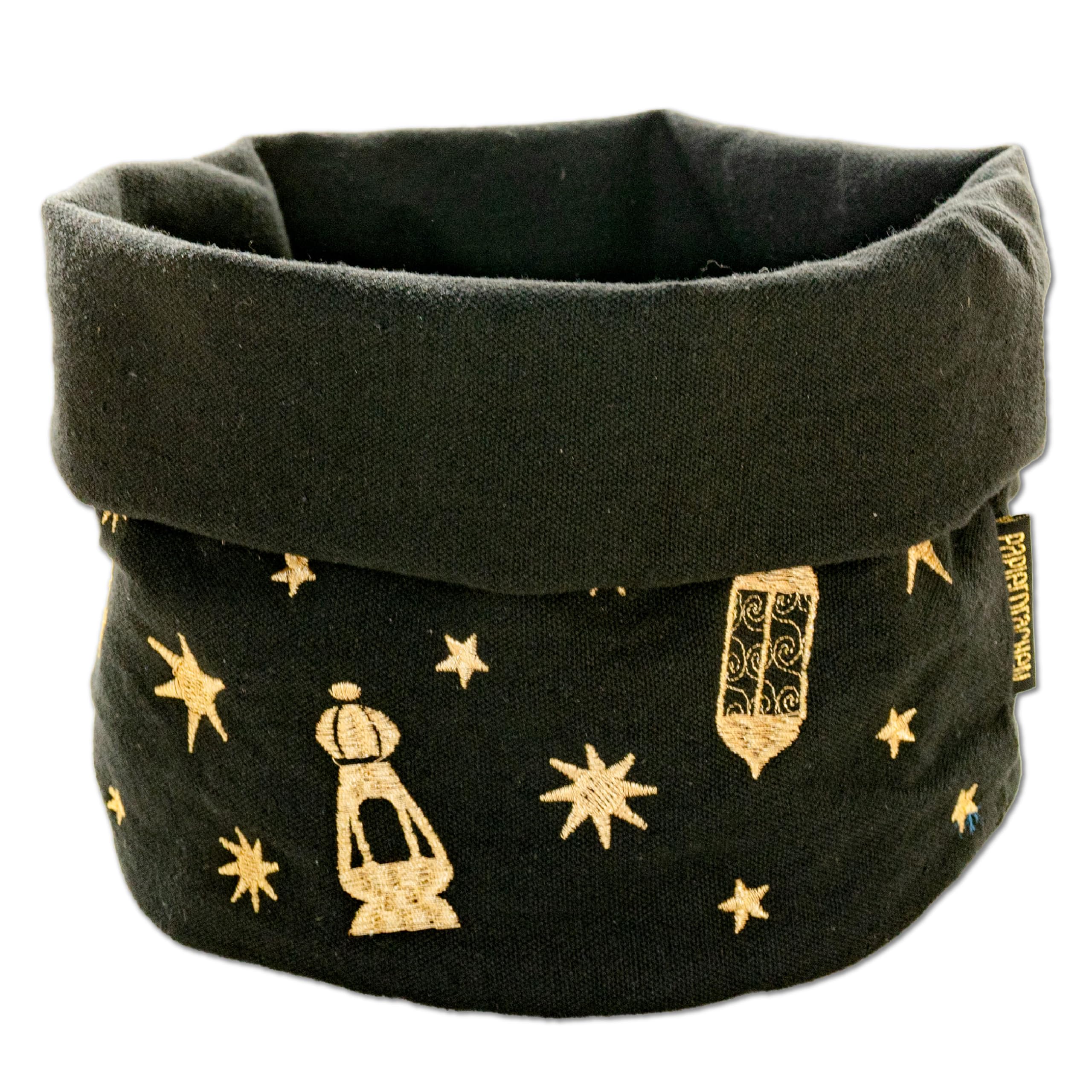Papierdrachen Brotkorb zum Ramadan - schwarz gold bestickt - für festliche Tischdekorationen - Set 01 Brotkorb Stoff Angebot bei HelloDeals