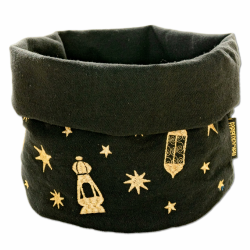 Papierdrachen Brotkorb zum Ramadan - schwarz gold bestickt - für festliche Tischdekorationen - Set 01 Brotkorb Stoff Angebot bei HelloDeals