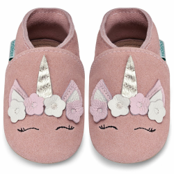 IceUnicorn Lauflernschuhe Baby Krabbelschuhe Lederschlappen Babys Jungen Mädchen Weicher Lederpuschen 12-18 Monate Hellrosa Einhorn Angebot bei HelloDeals