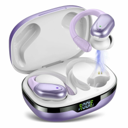 Bluetooth Kopfhörer Sport, Kopfhörer Kabellos Bluetooth 5.3, 60 Std Kabellose Kopfhörer mit Tiefer Bass, In Ear Kopfhörer mit 4 ENC Klarer Mic, IPX7 Wasserdichte Ohrhörer mit Ohrhaken Weiß Violett Angebot bei HelloDeals