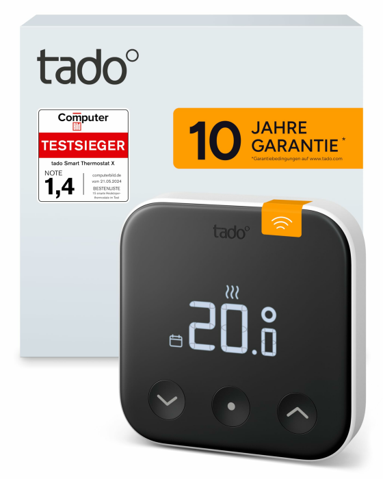 tado Funk-Temperatursensor X, Zusatzprodukt für Smarte Heizkörperthermostate X, für optimale Heizkörpersteuerung, Energie und Kosten sparen, einfache DIY Installation X Zusatz: Temperatursensor Funk Angebot bei HelloDeals