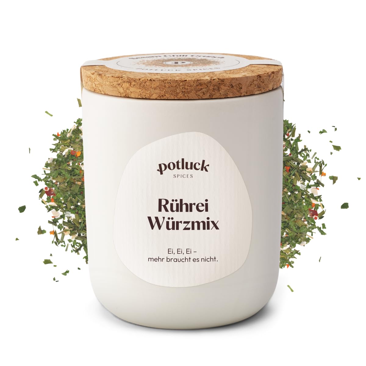 Potluck | Rührei Würzmix | Gewürzzubereitung im Keramiktopf | 30g | Vegan, glutenfrei und mit natürlichen Inhaltsstoffen 30 g (1er Pack) Rührei Gewürz Angebot bei HelloDeals