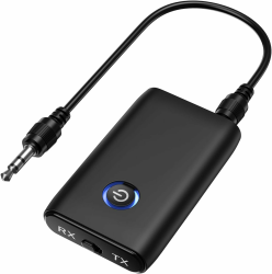 Brifit Aux Bluetooth Adapter, 2 in 1 Bluetooth Transmitter Empfänger für TV Audio, Bluetooth 5.3 Adapter Flugzeug, Bluetooth Sender Klinke 3,5mm für Kopfhörer, Lautsprecher, Heimstereo, Fitnessstudio Schwarz Angebot bei HelloDeals