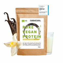 FAIRNATURAL Bio Veganes Proteinpulver Vanille ohne Soja [600G] 5K Protein Pulver Laktosefrei - Vegan Protein Powder - Pflanzliches Proteinpulver - Regional aus DE - Proteinshake Vegan - Eiweißpulver Angebot bei HelloDeals