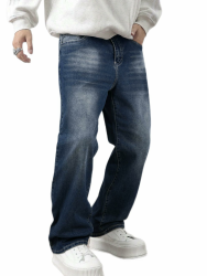 JMIERR Herren Baggy Jeans Weite Jeanshose Y2K Denim Streetwear Raw Jogginghose Loose Fit Männer Hip Hop Jeanspants S-3XL 1dunkelblau L Angebot bei HelloDeals