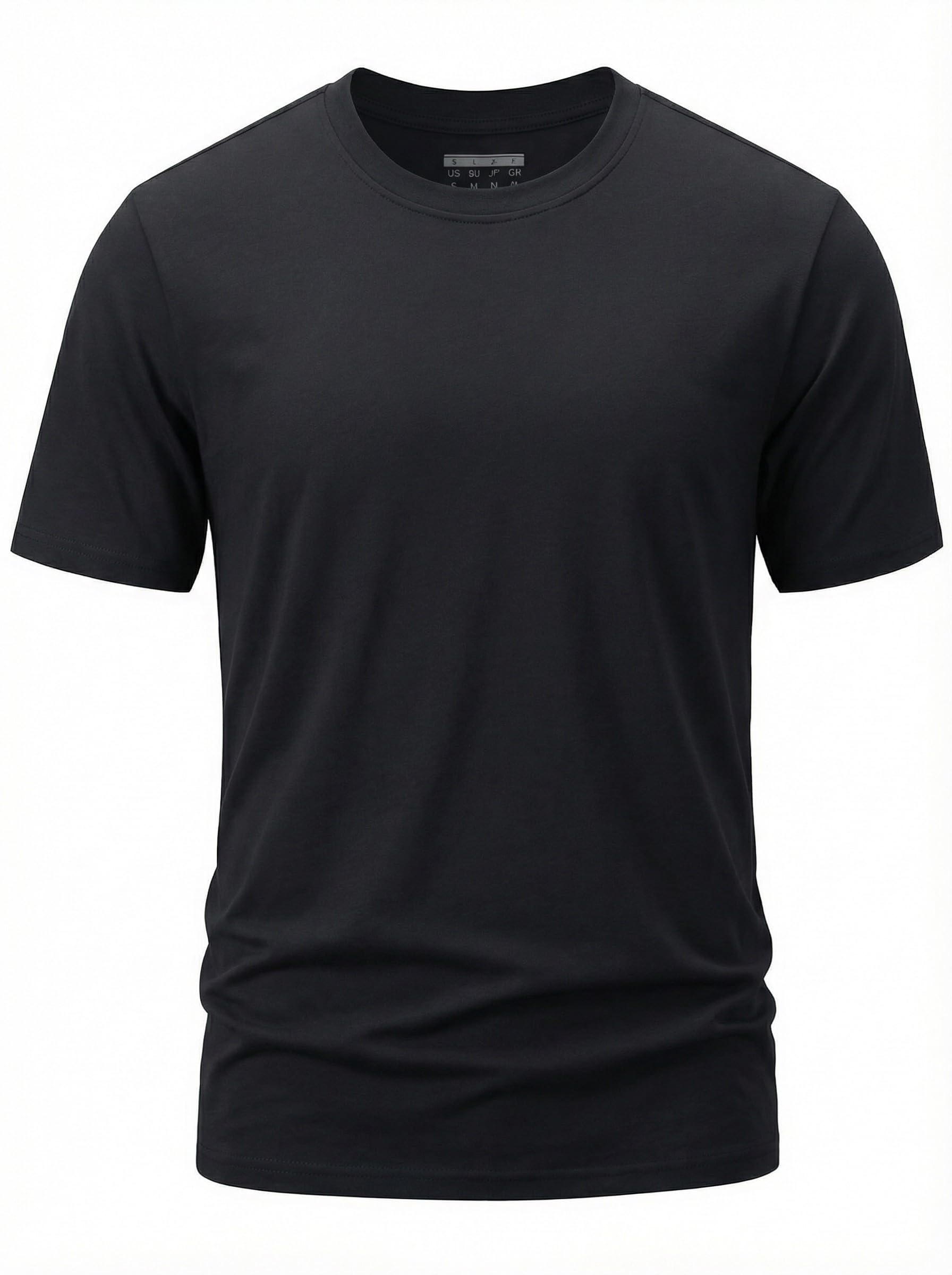 TACVASEN T Shirt Herren Kurzarm Baumwolle T-Shirt Rundhals Sommer Tshirt Regular Fit Basic Tops Weiches Casual Oberteil 3XL 02-schwarz Angebot bei HelloDeals