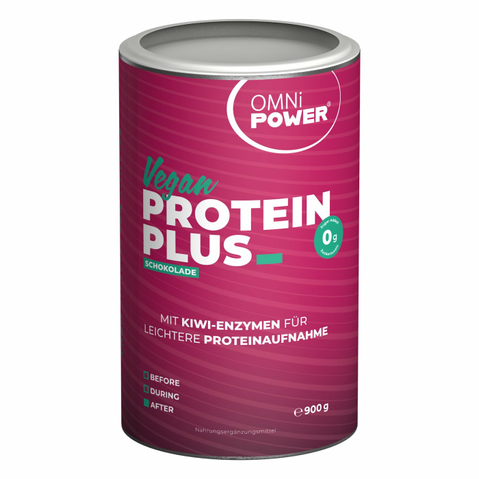 Protein Plus | Schokolade | 900 g | 23 g Protein pro Portion | Pulver | Veganes Proteinpulver mit Kiwi-Enzymen | Ohne Zuckerzusatz Angebot bei HelloDeals
