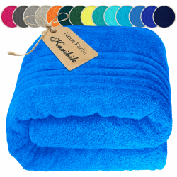 Lashuma Saunahandtuch groß Blau - Karibik, London Saunatuch für Damen und Herren 80x220 cm 80 x 220 cm Karibik Blau Angebot bei HelloDeals