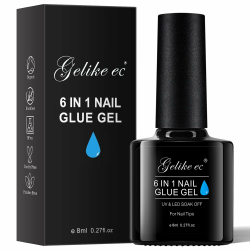 Gelike ec Nagelkleber Für Kunstnägel 6 in 1Clear Extra Stark Nail Glue Für Press On Nail Glue Gel For Nail Tips Nagelkleber Gel Für Fake Nails-Brauchen Ausharten Unter UV Nagellampe 8ML 1,0 - klar Angebot bei HelloDeals